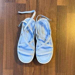 Stuart Weitzman Sky Blue Strappy Sandals